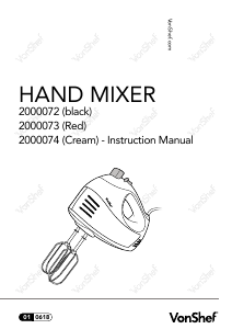 Manual VonShef 2000072 Hand Mixer