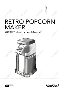 Handleiding VonShef 2013261 Popcornmachine