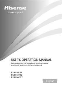 Handleiding Hisense RS818N4TFE Koel-vries combinatie