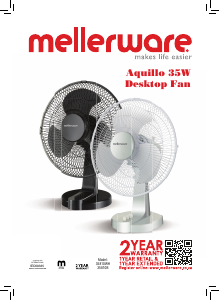 Manual Mellerware 35810WH Aquillo Fan