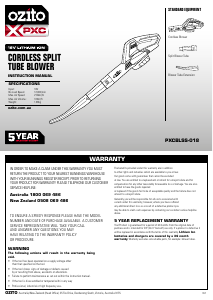 Manual Ozito PXBEK-418 Leaf Blower