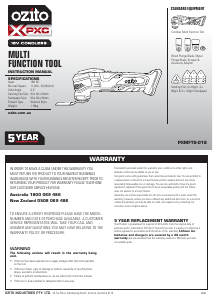 Handleiding Ozito PXMFTS-018 Multitool
