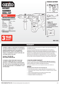Manual Ozito RHD-1550 Rotary Hammer