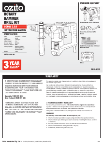Manual Ozito RHD-9035 Rotary Hammer