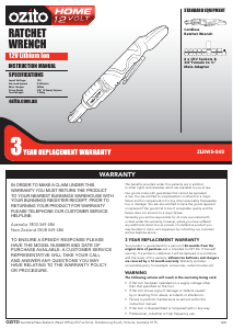 Manual Ozito ZLRWS-040 Wrench
