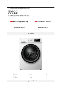 Handleiding PKM WT9+6 Was-droog combinatie