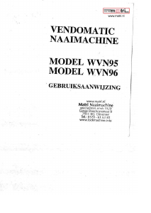 Handleiding Vendomatic WVN96 Naaimachine