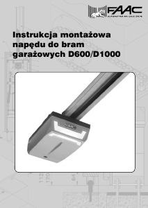 Instrukcja FAAC D1000 Otwieracz drzwi garażowych