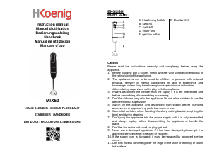 Mode d’emploi H.Koenig MIX50 Mixeur plongeant