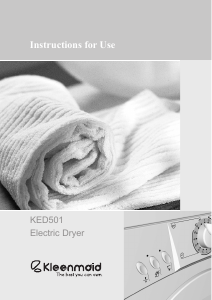 Manual Kleenmaid KED501 Dryer