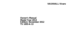 Bruksanvisning Vauxhall Vivaro (2012)