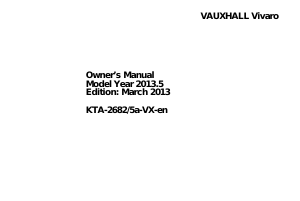 Handleiding Vauxhall Vivaro (2013)