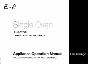 Manual St George UEO-7S Oven