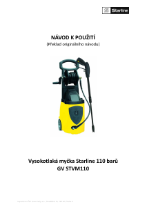 Manuál Starline GV STVM110 Tlaková myčka
