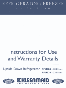 Manual Kleenmaid RFU284 Fridge-Freezer