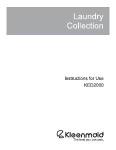 Manual Kleenmaid KED2000 Dryer