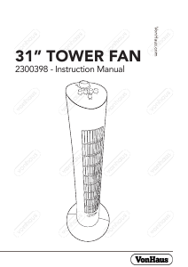 Manual VonHaus 2500398 Fan