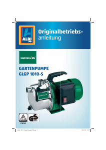 Bedienungsanleitung Gardenline GLGP 1010-S Gartenpumpe