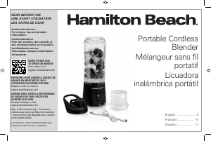 Mode d’emploi Hamilton Beach 51182 Blender