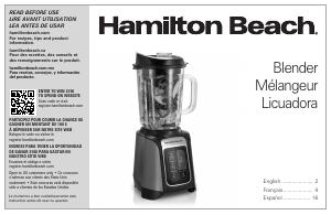 Manual de uso Hamilton Beach 58600 Batidora