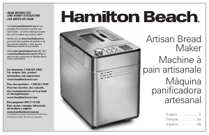 Manual Hamilton Beach 29888 Bread Maker