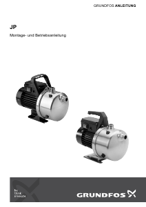 Bedienungsanleitung Grundfos JP Gartenpumpe