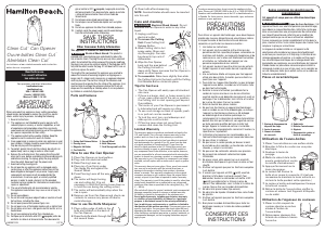 Manual Hamilton Beach 76380 Can Opener