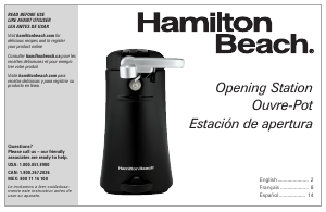 Mode d’emploi Hamilton Beach 76389 Ouvre-boîte