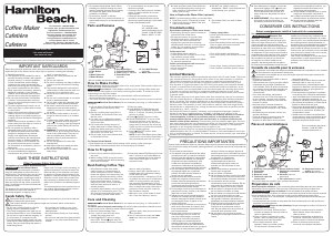 Manual de uso Hamilton Beach 46292 Máquina de café