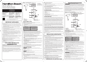 Manual de uso Hamilton Beach 40519 Máquina de café