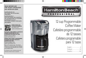 Manual de uso Hamilton Beach 49500 Máquina de café