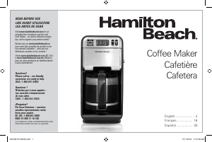 Manual Hamilton Beach 46206 Coffee Machine