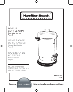 Manual Hamilton Beach 50065 Coffee Machine