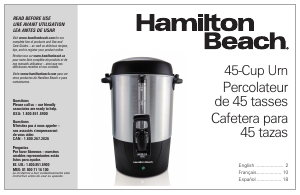 Manual Hamilton Beach 40521 Coffee Machine