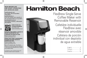Manual de uso Hamilton Beach 49901 Máquina de café