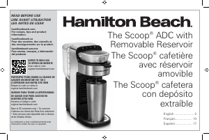Manual de uso Hamilton Beach 49987 Máquina de café