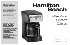 Manual de uso Hamilton Beach 46200 Máquina de café