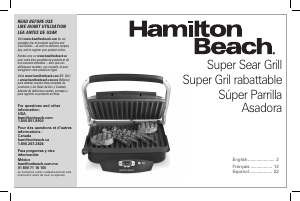 Handleiding Hamilton Beach 25331 Contactgrill