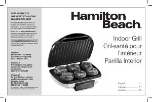 Handleiding Hamilton Beach 25371 Contactgrill