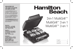 Manual de uso Hamilton Beach 25600 Grill de contacto