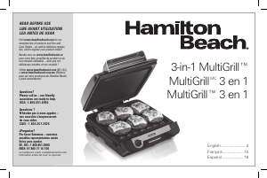 Handleiding Hamilton Beach 25600 Contactgrill