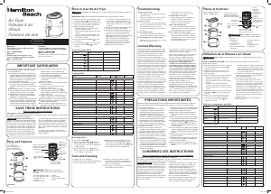 Manual de uso Hamilton Beach 35050 Freidora