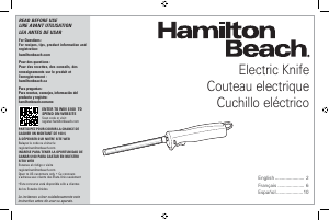 Manual Hamilton Beach 74277 Electric Knife