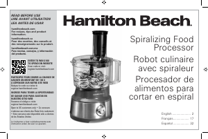 Manual de uso Hamilton Beach 70735 Robot de cocina