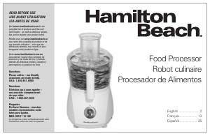 Mode d’emploi Hamilton Beach 70671 Robot de cuisine