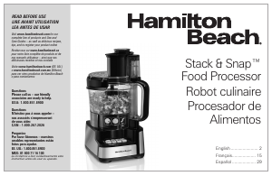 Mode d’emploi Hamilton Beach 70728 Robot de cuisine