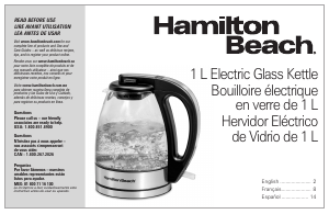 Manual de uso Hamilton Beach 40930 Hervidor