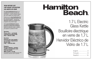 Manual de uso Hamilton Beach 40867 Hervidor