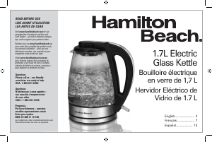 Manual Hamilton Beach 40866 Kettle