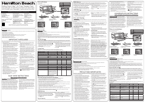 Mode d’emploi Hamilton Beach 31418 Four